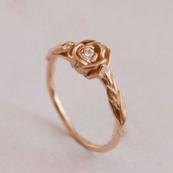 rosa.jpg Файл STL Кольцо с розовым цветком・Дизайн 3D-печати для загрузки3D