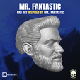 MR. FANTASTIC Fo ts [erst | Mister Fantastic fan art head inspired by Mr Fantastic for action figures