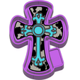 P4061.png Western Cowhide Turquoise Cross Freshie STL Mold Housing
