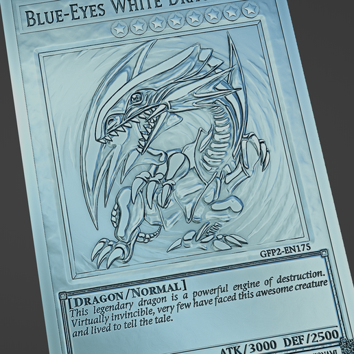 Blue-Eyes White Dragon - yugioh STL File for Cults