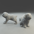 4.png Low polygon Bulldog 3D print model  in three poses