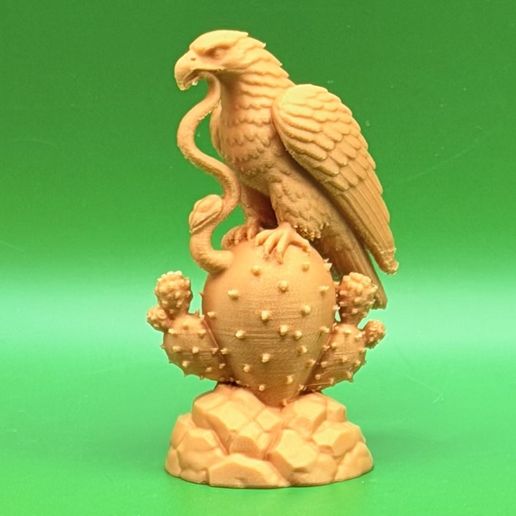 Eagle and Snake on Cactus - Mexican Legend Sculpture 3D model