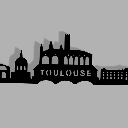 Silhouette of Toulouse / Toulouse Skyline 3D model