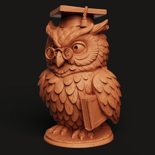 Wise Scholar Owl STL | Graduation 3D Print | Academic Desk Decor