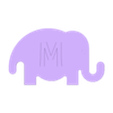 letter_elephant_m.stl Linkable Elephants - Letters & Numbers (Redesign/Remix)