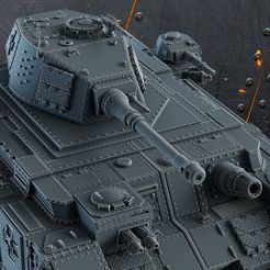 resize-bb8.jpg 3D file Kolossale Kampfpanzer - 1 hull, 3 turrets, 8 guns・Model to download and 3D print