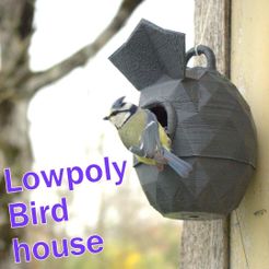 3d-fabric-jean-pierre-low-birdhouse-title-Lt.jpg STL file Lowpoly Bird house strong・3D print design to download