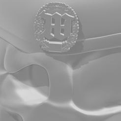 09-Skull-WachBtl.jpg STL file Skull Bundeswehr beret guard battalion WachBtl・Template to download and 3D print