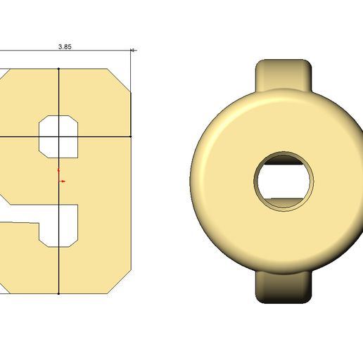 9-number-varsity-Stud-earring-05.jpg 9 девять номер varsity шрифт серьга-шпилька 3D печать модель