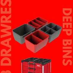 Full-3-Drawers.png 3-Drawer 1-2-3-4 Slot Compartment Bins for Milwaukee PACKOUT