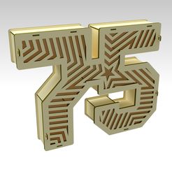 75_modelo-3d_Tapa-Estrella_render-01.jpeg 3D file 3D Number 75 Gift Box Design For Laser Cut & CNC Router・3D printing design to download, aviomac