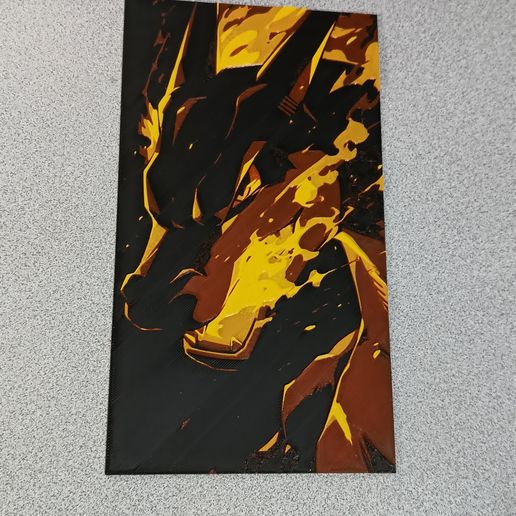 IMG_20251129_155149204.jpg Charizard Frame/Painting/Picture/Cuadro with Relief 4 Colors 3MF for AMS