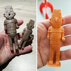 tintin trophée statuette arumbaya.jpg Free STL file Arumbaya Fetish - Tintin & Snowy・Template to download and 3D print