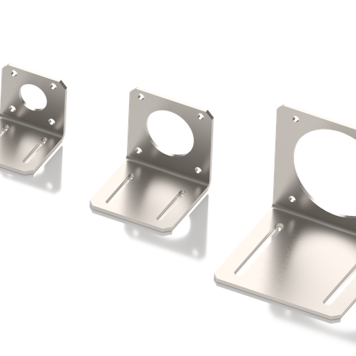 Parametric NEMA Stepper Motor Bracket Bundle (17, 23, 34) - DXF/STEP/STL