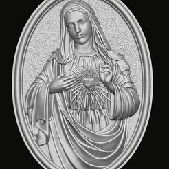 90.3.jpg Archivo STL Colgante Virgen María con Sagrado Corazón Modelo de impresión 3D・Objeto imprimible en 3D para descargar