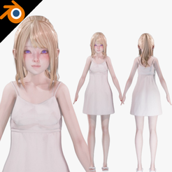 white-1200x1200-blender.png Girl in Casual Clothing 0001 - Realistic Female Character - Blender Eevee
