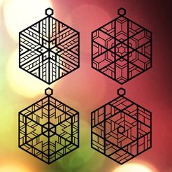 ornaments_with_background_full-001_display_large.jpg Archivo STL gratis Cuatro ornamentos inspirados en los vitrales・Plan de impresión en 3D para descargar