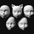 render.png Heads for OOAK doll customizing - compatible with monster high dolls - pack 7