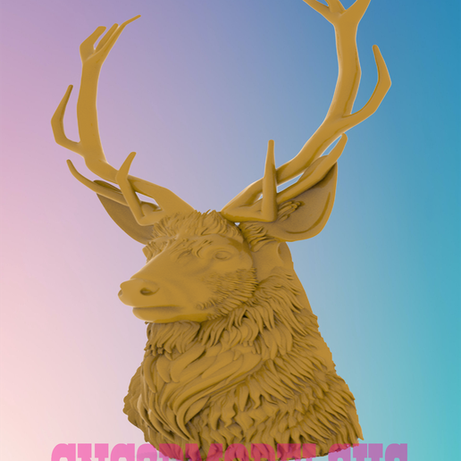 2.png Deer head 3D MODEL STL FILE FOR CNC ROUTER LASER & 3D PRINTER