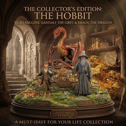 The Hobbit Colección 15 Figuras Diorama Bilbo Gandalf Smaug Modelo 3D OBJ RAR