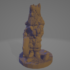 Wolf Shaman Drummer.png STL file Supportless Wolf Shaman・3D print design to download