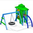 1.jpg SWING Playground CHILD CHILDREN'S AREA - PRESCHOOL GAMES CHILDREN'S AMUSEMENT PARK TOY KIDS CARTOON PLAY GREEN
