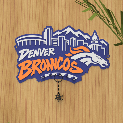 Denver Broncos Skyline  NFL KEYS HOLDER WALL