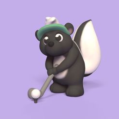 Cod1717-CuteSkunkGolf-3.jpg Fichier 3D Golf de mouffette mignonne・Plan à imprimer en 3D à télécharger