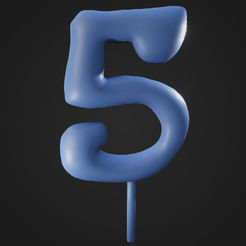 Five_1.png STL file Numeric "Five" puffy cake topper・3D printer design to download