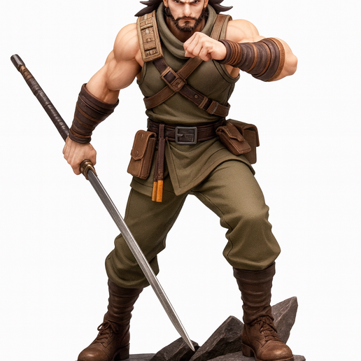 warrior.png Guerrero , figura 3d RPG Gratis -3DSHIMA