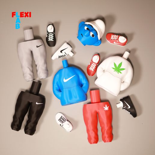 Smurf-multiparts.jpg GHETTO SMURFS Urban Vibes Oldschool Style - Gangsta Smurfs - FLEXI LAB