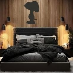 preview-nJE9l-cBp4-transformed.jpeg STL file Snoopy Wall ART・3D printer model to download