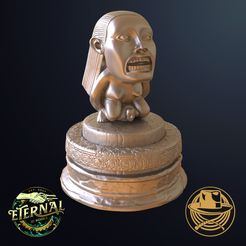 Chachapoyan-Idol-1.jpg 3D file CHACHAPOYAN FERTILITY IDOL + CARVED PEDESTAL - INDIANA JONES - ETERNAL・3D printable model to download