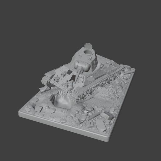 T-34-Soviet-Tank-Diorama.jpg T-34 Tank Diorama STL - WWII Soviet Tank 3D Print Model