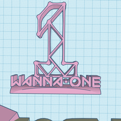 wanna-one.png STL file Wanna One Kpop Decor Logo Display Ornament・3D printing idea to download