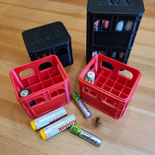 No supports / Stackable  Beer Crate battery holders & Lids