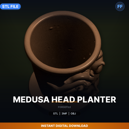 Medusa Head Planter - 3D Printable STL File