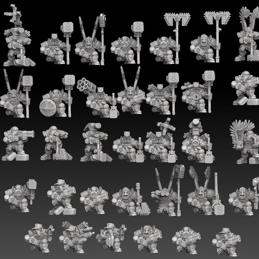 dwarf-crouching-lineup1.jpg Astroknight Dwarves Megapack Version 1