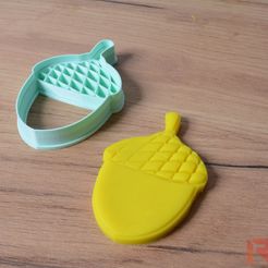 cookie_cutter_3d_print_acorn.jpg Файл STL Резак для печенья с оттиском желудя・Шаблон для загрузки и 3D-печати