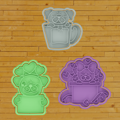 2.png STL-Datei COOKIE CUTTER Liebe Welpen 1・3D-druckbares Modell zum Herunterladen