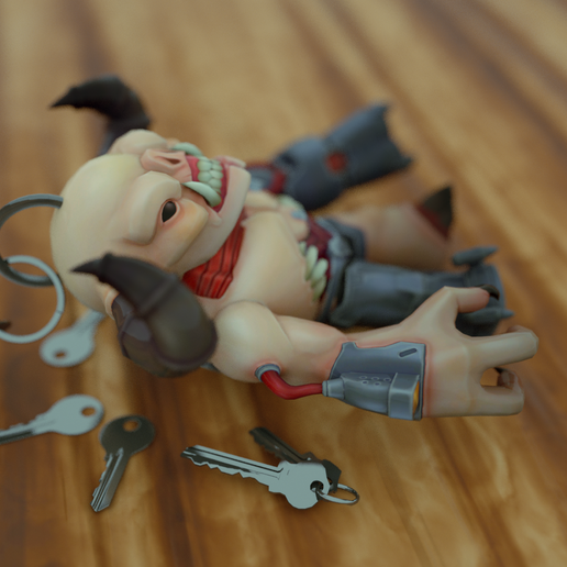 Doom Cyberdemon Keychain 3D model