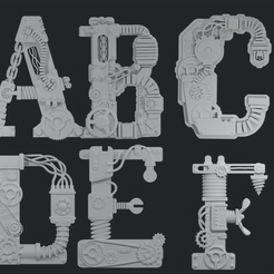 tbrender_002.png 3D-Datei Steampunk-Alphabet・Design zum Herunterladen und 3D-Drucken, ArtInstinct3D