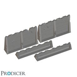 Industrial-Walls-and-Barriers-by-PRODICER_1.jpg STL file Tabletop terrain sci-fi walls and barriers by PRODICER・3D printable model to download