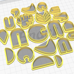 improved.png STL file AFFORDABLE POLYMER AIRDRY CLAY CUTTER 18PCS SET 20220406 + BONUS IMPRINT cutter・3D print design to download
