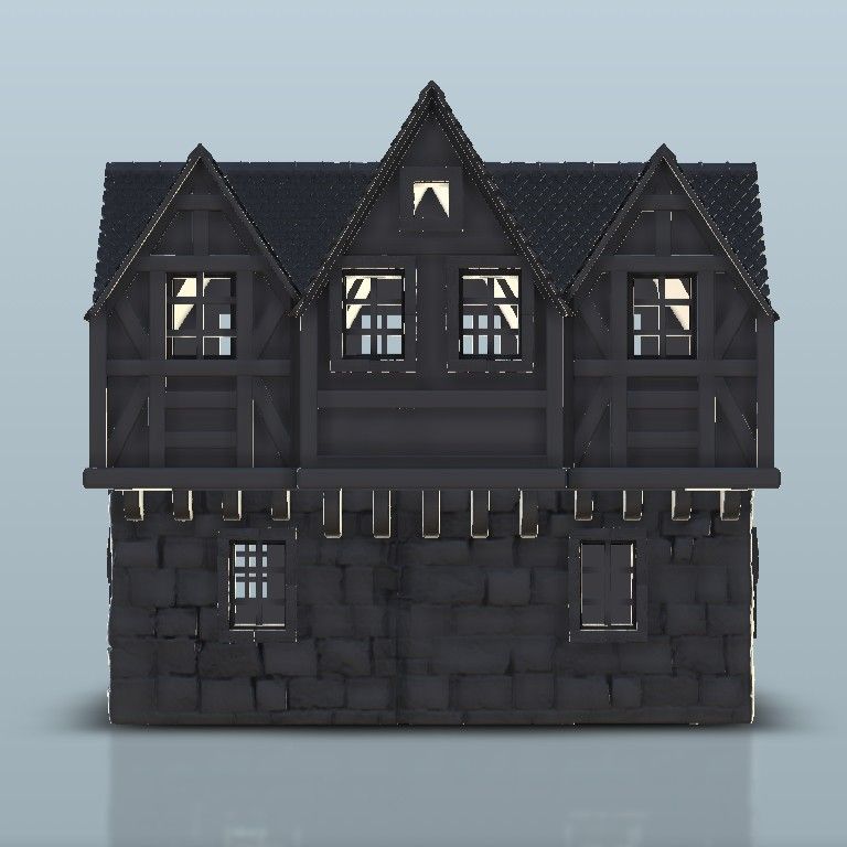 3.jpg Download STL file Medieval stone house 28 - SAGA Flames of war Bolt Action Medieval Age of Sigmar Warhammer • 3D printable template, Hartolia-Miniatures