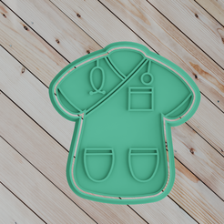 1.png STL file COOKIE CUTTER nurse clothing・3D print design to download