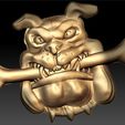 52.jpg bulldog with bone art cnc