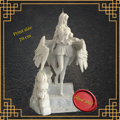 Printed-Aldedo-2.png STL file Albedo V2 - Overlord Anime・3D print object to download