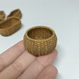 IMG_20240503_123340.jpg 1/12 Scale Wicker Basket Set STL (Set of 5 Miniature Basket) for Dollhouses and Miniature Projects  (commercial license)