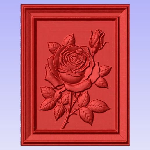 🌹 Framed Rose・Free STL File for 3D printing and CNC machining - Laser ...